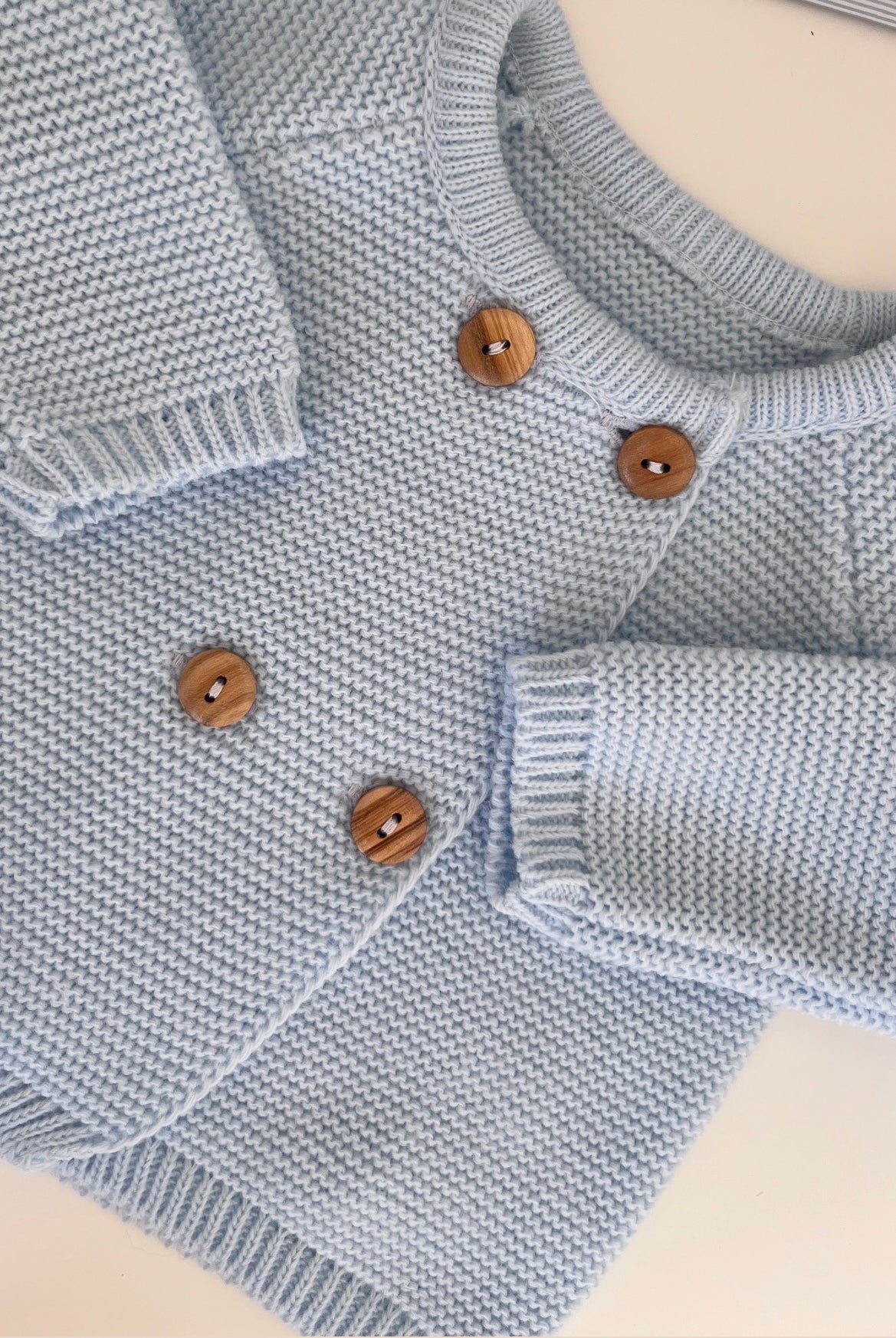 Gilet en maille bleu 0-3 mois