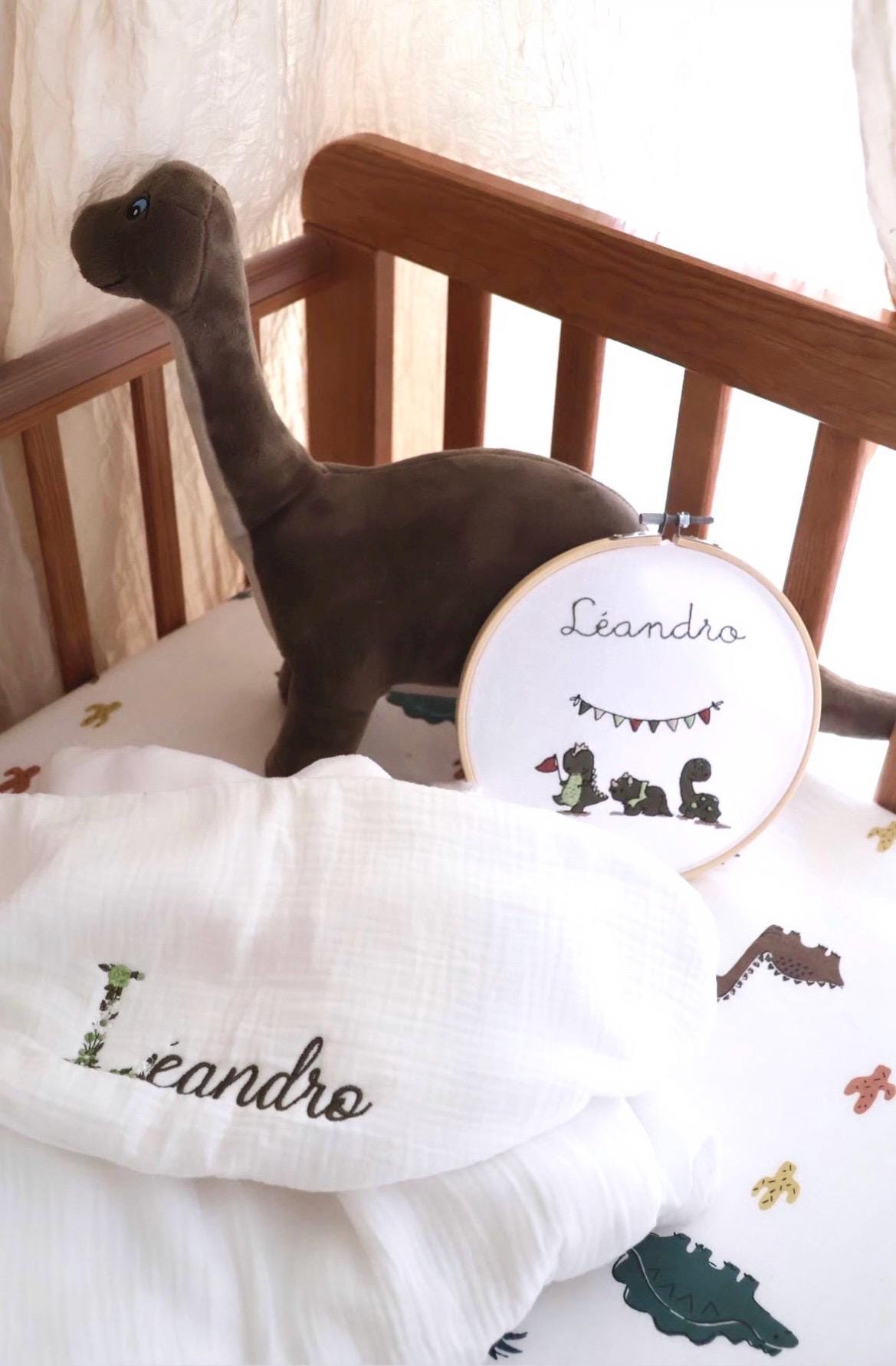 Tambourin brodé dinosaures