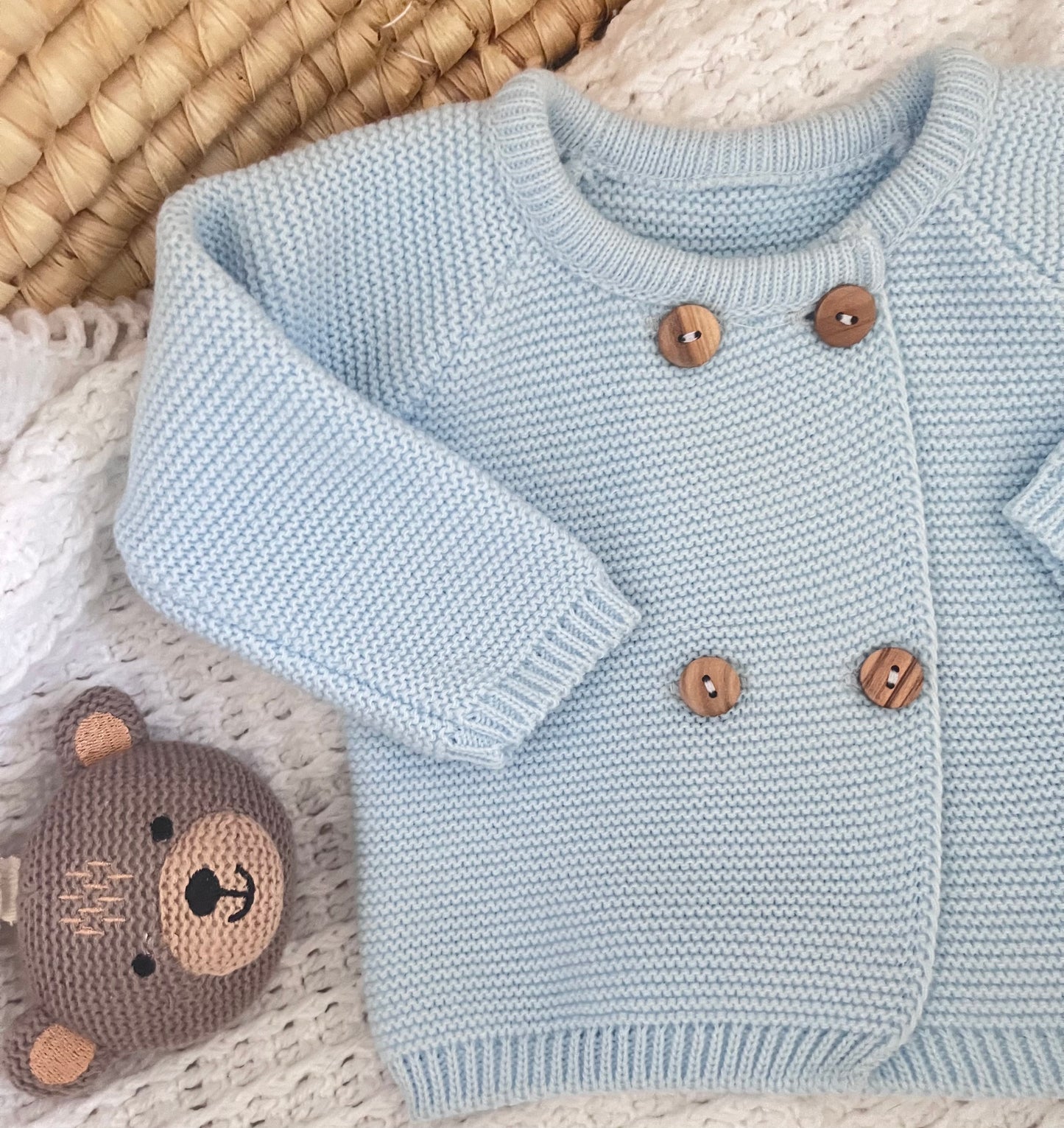 Gilet en maille bleu 0-3 mois