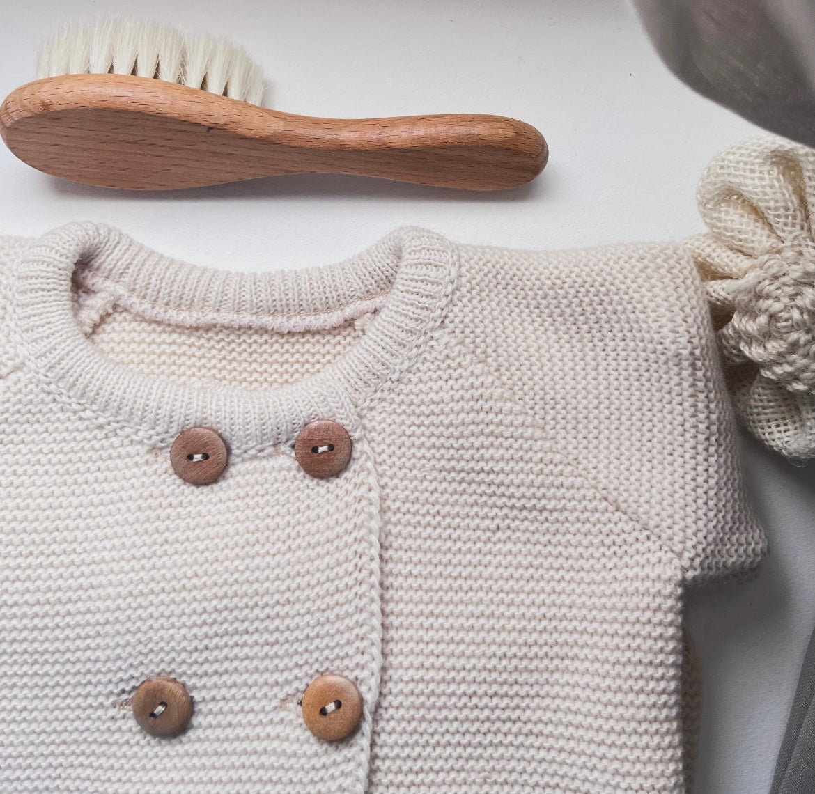 Gilet en maille beige 0-3 mois