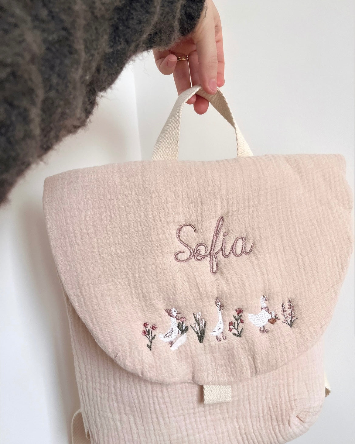 Le sac à dos - motif oies