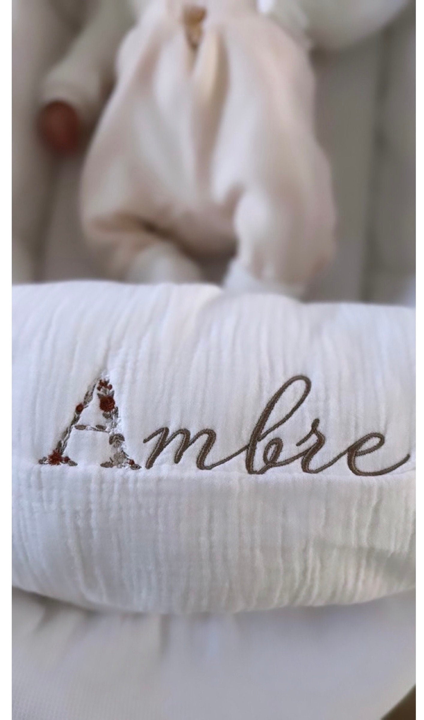 Couverture gaz de coton/polaire blanche