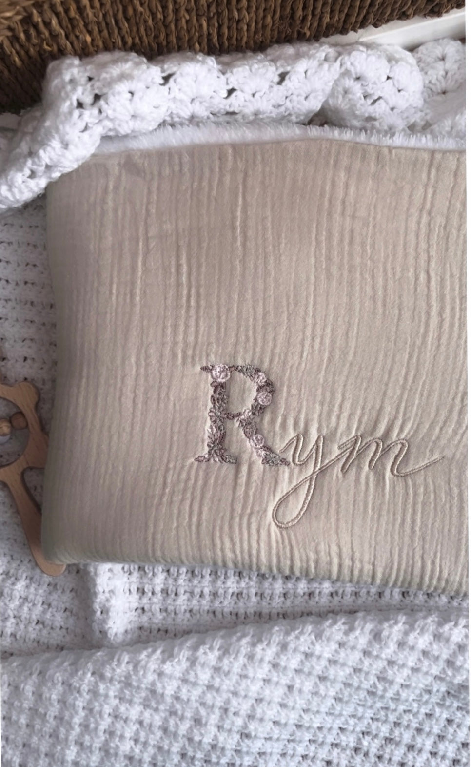 Couverture gaz de coton/polaire blanche