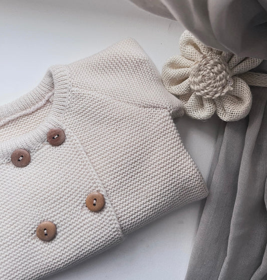 Gilet en maille beige 0-3 mois