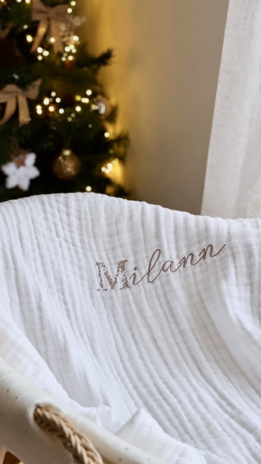 Couverture bébé en gaz de coton (légère)