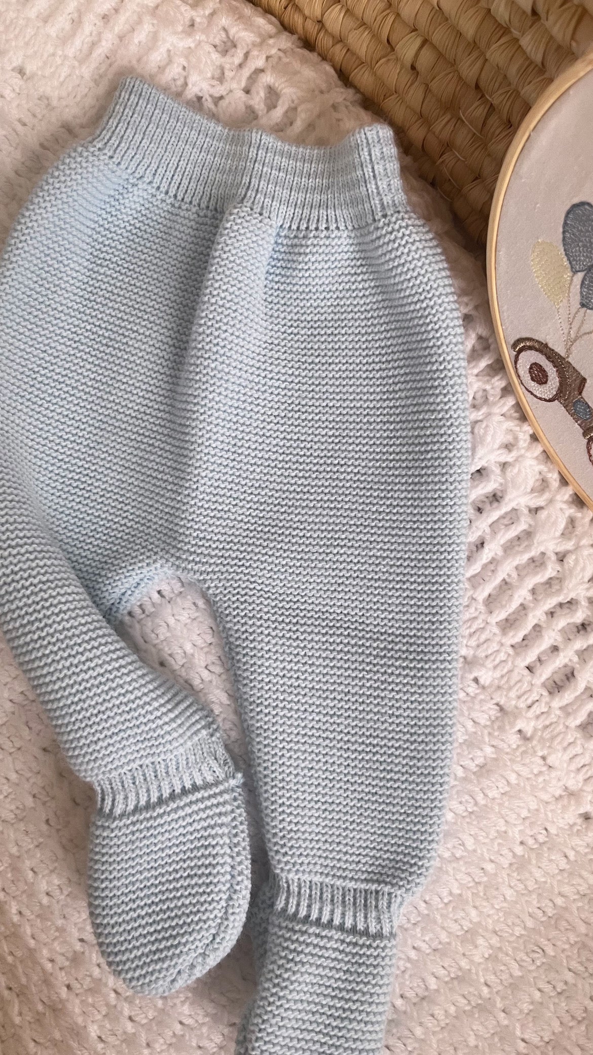 Ensemble en maille bleu 0-3 mois