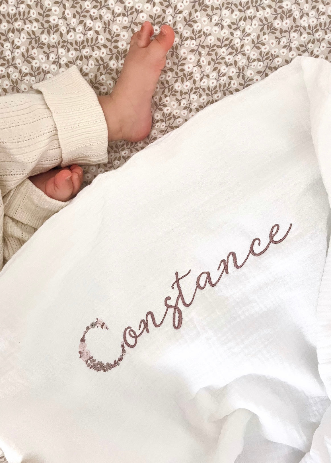 Couverture gaz de coton/polaire blanche