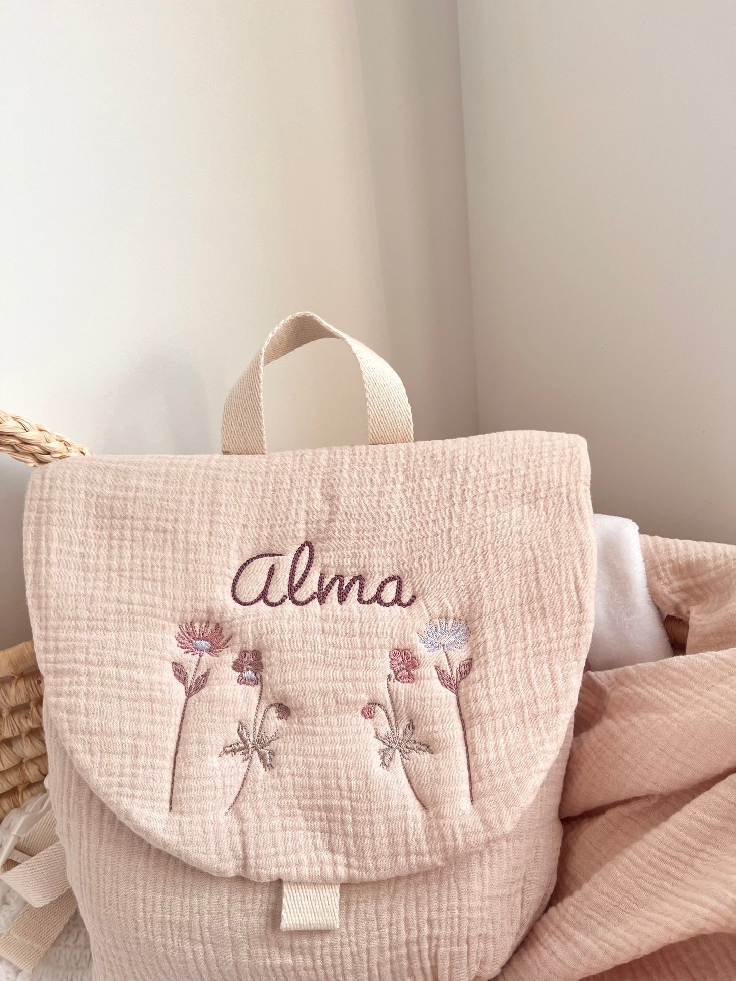 Le sac à dos - motif fleurs